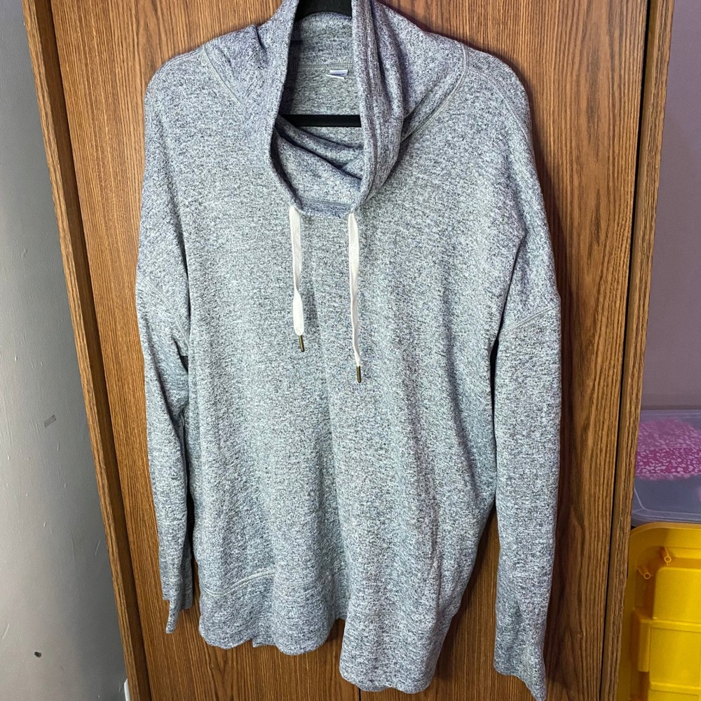 Old Navy Active Sweatshirt Womens XXL Grey Cowl Neck Marl Pullover Tunic‎